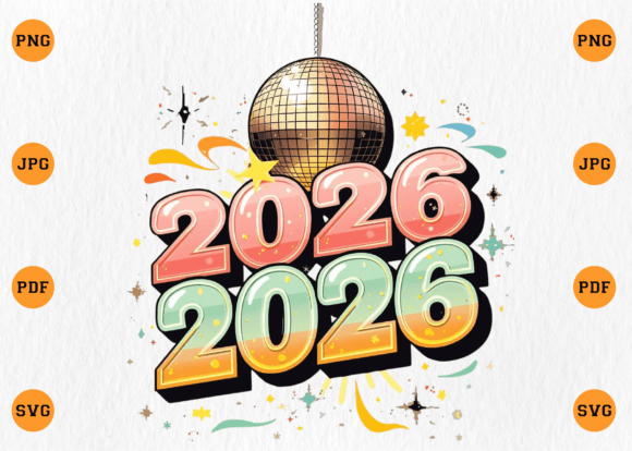 2026 New Year Disco Ball Design SVG: A Festive Creative Asset