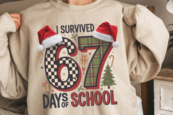 67 Days of School Donut Design PNG