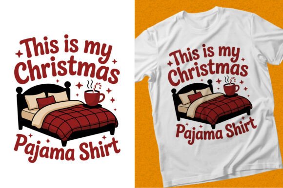 Christmas Pajama Bed SVG: Festive Design for Modern Merch
