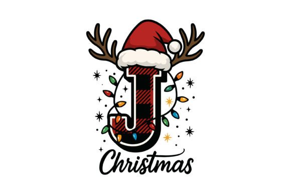 Christmas Plaid Letter J Design: Festive Branding Elements