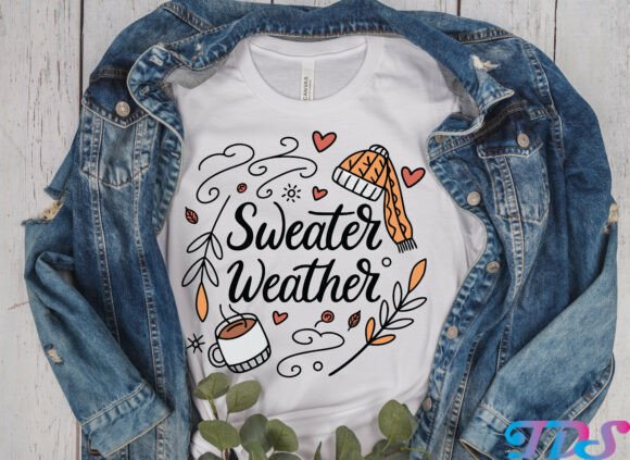 Embrace the Season: Sweater Weather Fall T-Shirt Design Assets