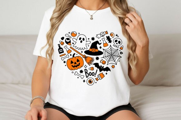 Enchanting Halloween Heart Shaped Elements Design