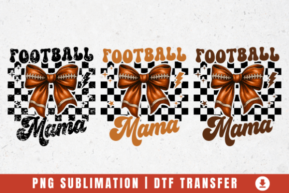 Football Mama 3 Color Design PNGs: Instant Creative Impact