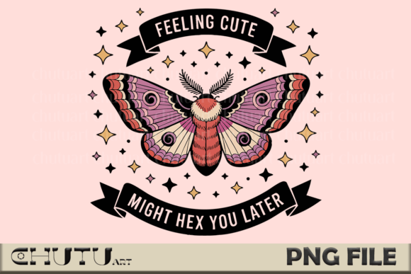 Hexy Moth PNG: Cute Gothic Design for Creative Projects