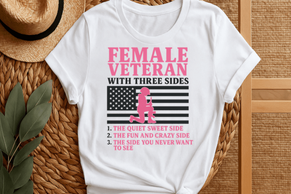 Honoring Service: Female Veteran T-Shirt Design Clipart