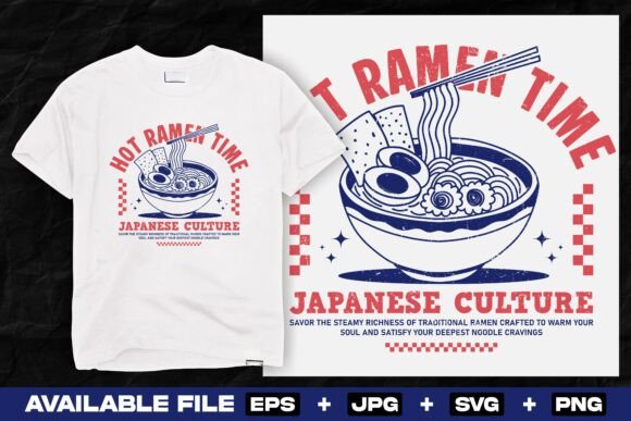 Ramen Bowl Illustration: A Retro Design Asset