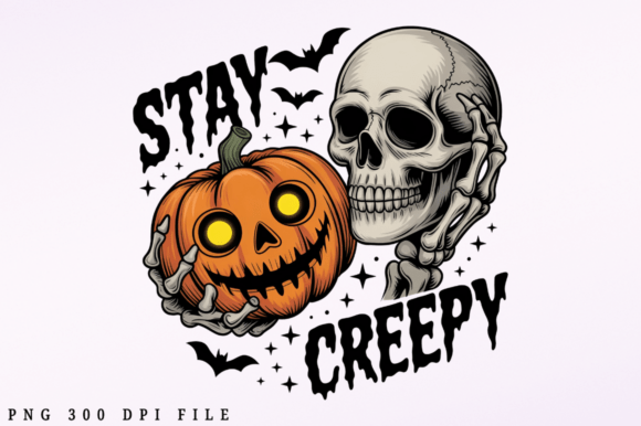 Retro Pumpkin Stay Creepy PNG Design: A Vintage Halloween Asset