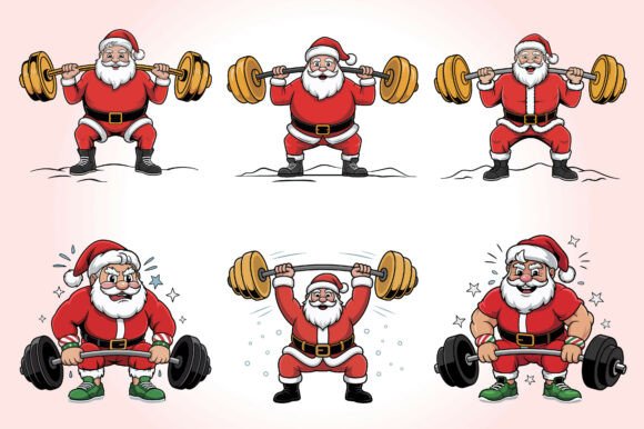 Santa Claus Fitness Christmas Design PNG: A Creative Asset