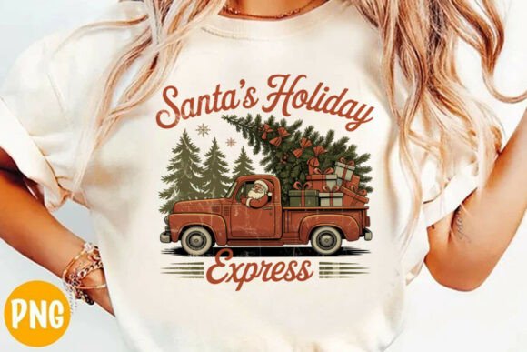 Santa's Holiday Express T-Shirt Design: Festive & Versatile Art