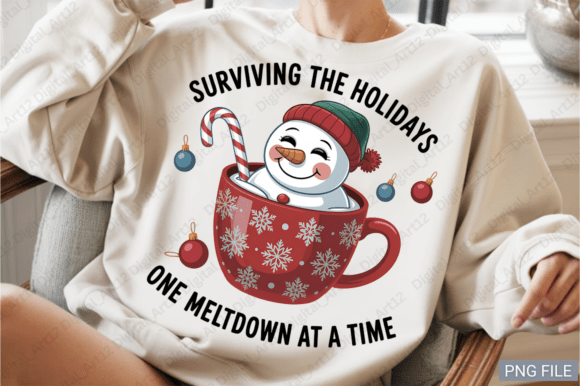 Surviving the Holidays Snarky PNG Design: A Creative Asset
