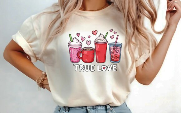 Valentines Day Coffee T-shirt Design PNG: A Designer's Asset